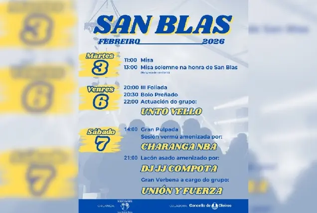 Santa María de Oleiros celebra San Blas con pulpada y verbena