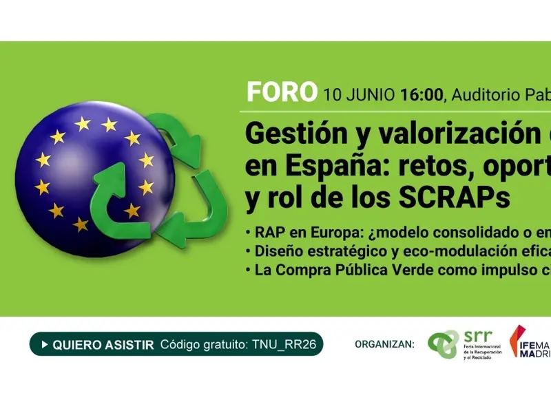 La feria SRR 2026 abordará el futuro del reciclaje y la gestión de residuos en España