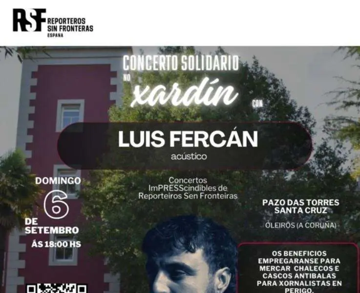 Concierto benéfico de Luis Fercán en Santa Cruz a favor de Reporteros Sin Fronteras