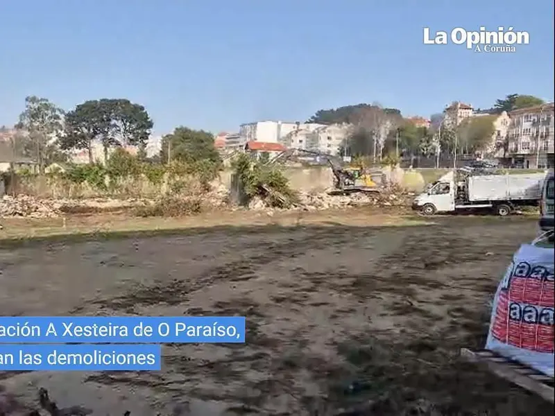 Comienzan las demoliciones para una nueva urbanización en A Xesteira, Oleiros