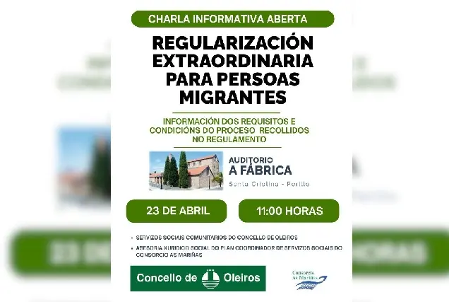 Charla en Oleiros sobre regularización de personas migrantes y acceso a servicios sociales