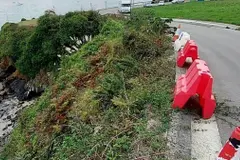 Oleiros solicita reparación urgente del talud en Naval tras recientes desprendimientos