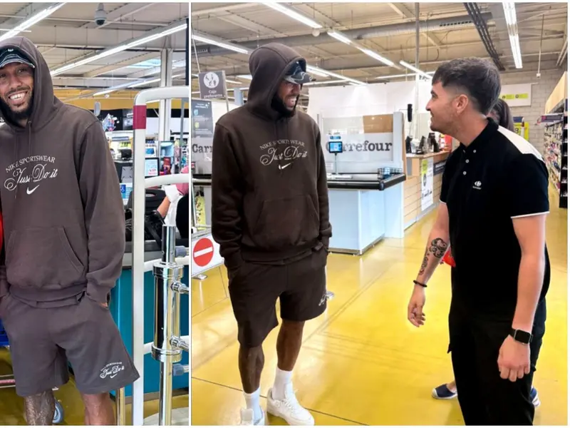 Aubameyang es visto haciendo la compra en un supermercado de Oleiros