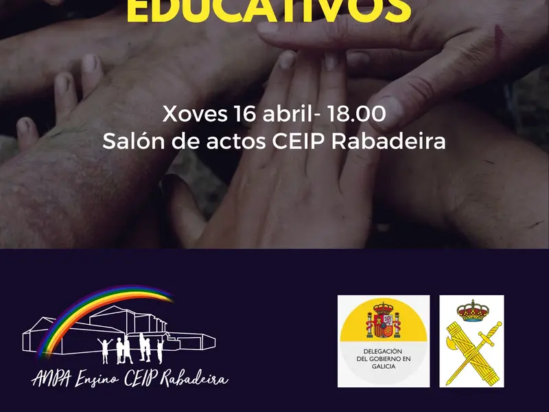 Charla sobre temas de seguridad y educación en el CEIP de Rabadeira