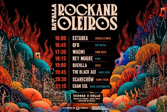 Batalla de bandas de rock en el Parque das Torres este viernes 3 de julio