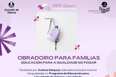 Taller gratuito sobre educación para la igualdad en Oleiros