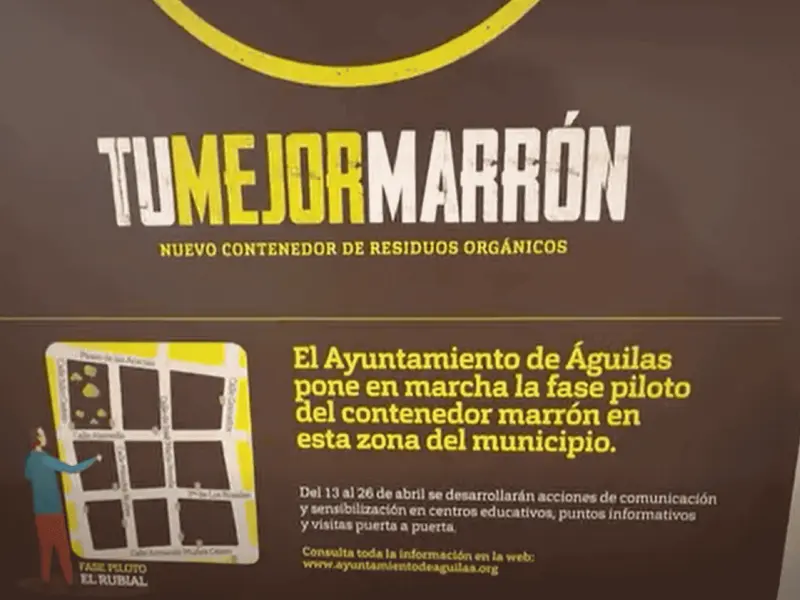 Águilas inicia prueba de contenedores marrones para el reciclaje orgánico en El Rubial