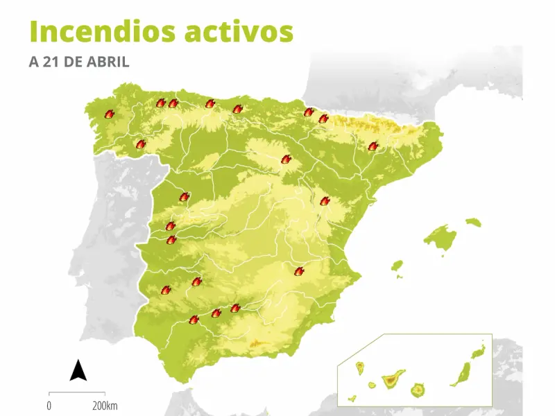 Casi 13.000 hectáreas quemadas en España al inicio de la temporada de incendios