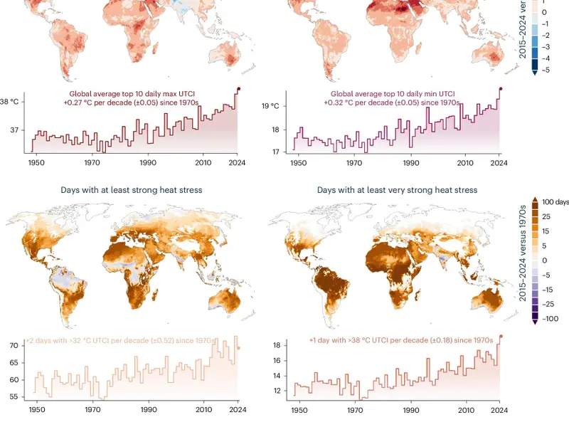El estrés térmico aumenta a nivel global, afectando a más de mil millones de personas