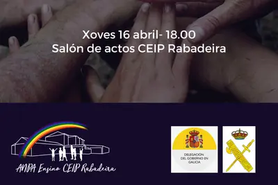 Charla sobre temas de seguridad y educación en el CEIP de Rabadeira