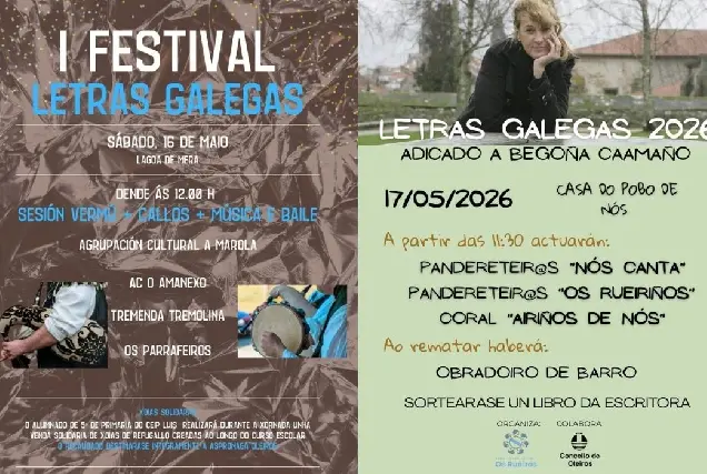 Oleiros celebra las Letras Gallegas con festivales en Mera y Nós