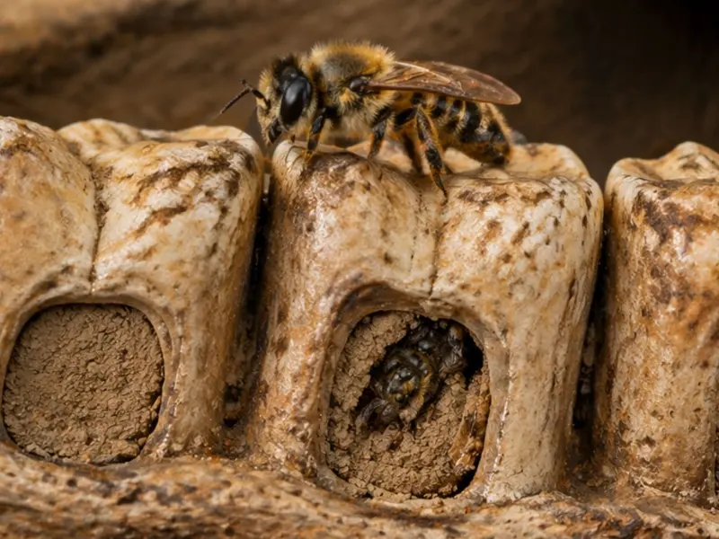Abejas usan huesos de búhos gigantes para construir nidos seguros en cuevas
