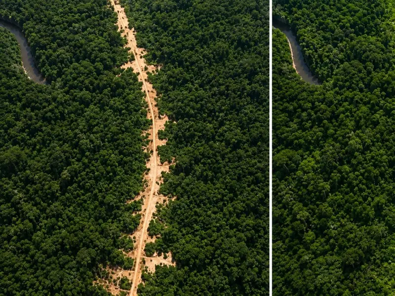 La selva amazónica recupera una carretera ilegal en Brasil