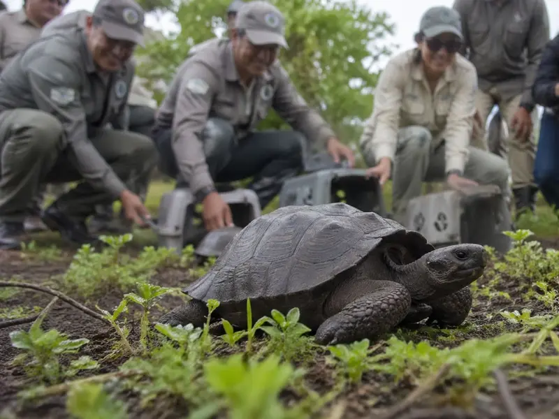 Reintroducción de tortugas gigantes en Floreana marca un hito ecológico